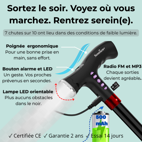 Canne de marche Soutien+ ⭐ Best Seller